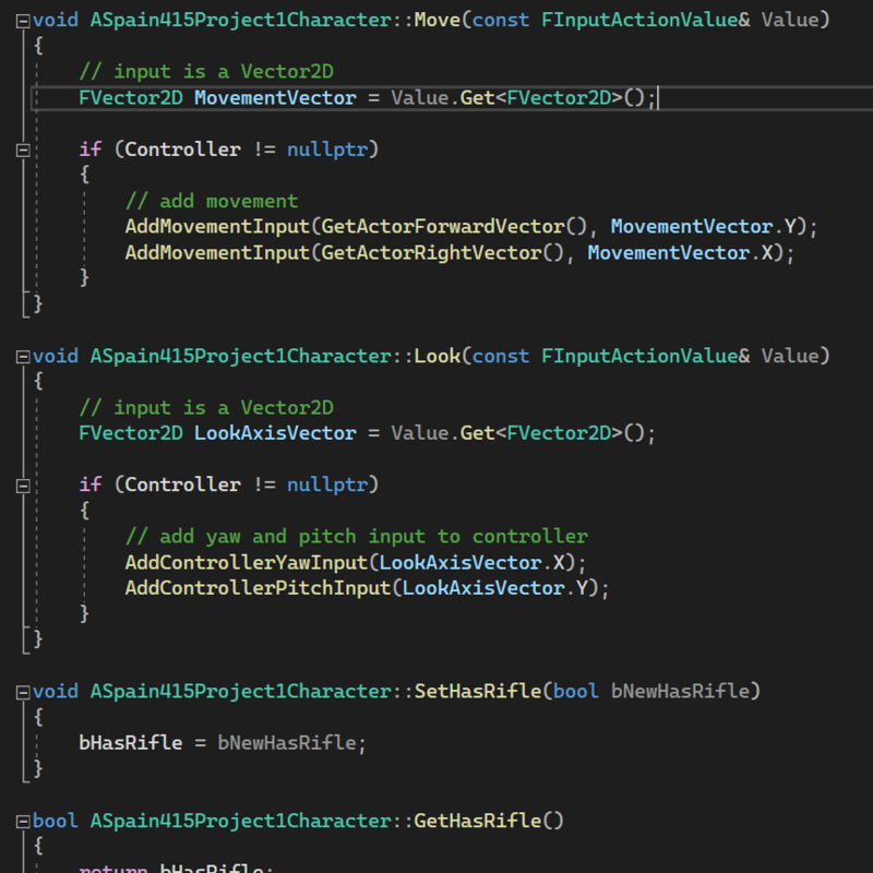 Code from C++ project